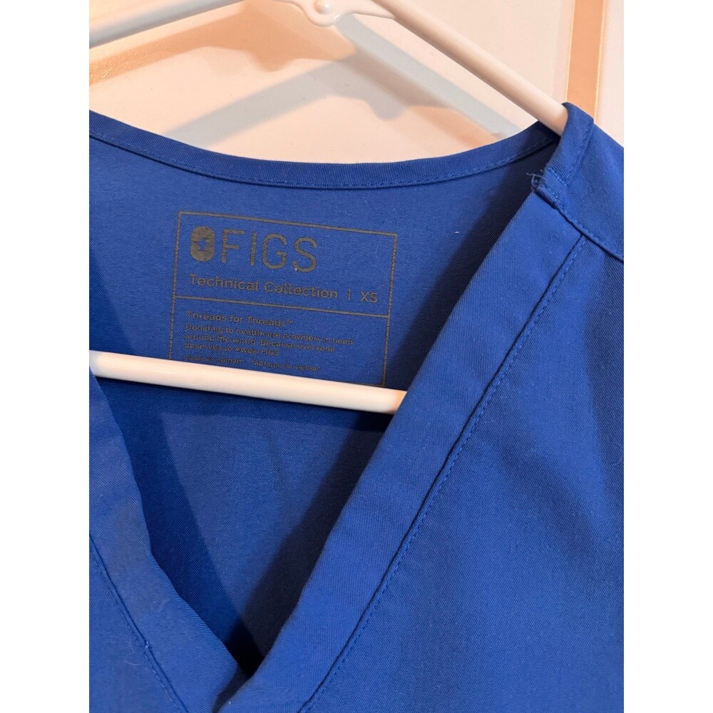 Figs Zamora Catarina nursing joggers scrubs set top royal blue xs petite pants - Picture 5 of 5